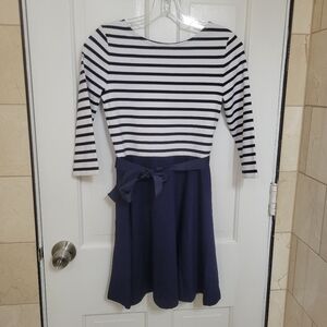 Polo Ralph lauren NWT Stripped navy long sleeve Girls dress.
